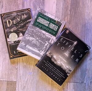 Trio of Historical Books with Black and White Covers